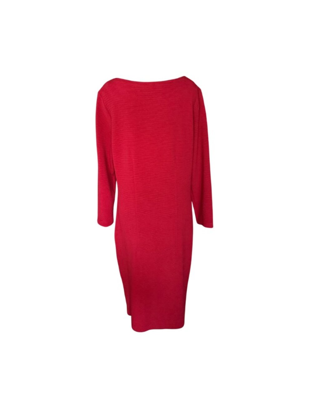Sharagano Red Textured Long Sleeve Knee-Length Sheath Dress Size 12 - Picture 4 of 6